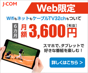 WifiもネットもケーブルTV32chもついて  J：COM_300×250_1のバナーデザイン