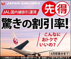 japan airlines 300×250のバナーデザイン