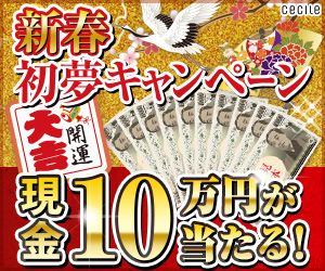 新春初夢キャンペーン 現金10万円が当たる！_300×250_1のバナーデザイン