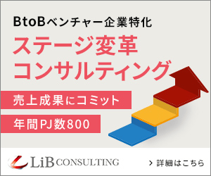 BtoBベンチャー企業特化ステージ変革コンサルティング LiBCONSULTING_300×250のバナーデザイン