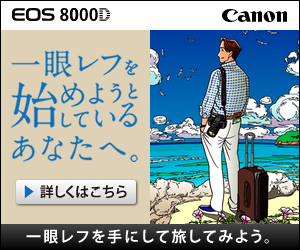 Canon_EOS8000D_300×250のバナーデザイン