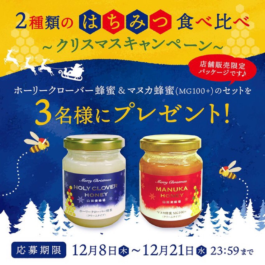 田中養蜂所_クリスマスキャンペーン_851 x 851のバナーデザイン
