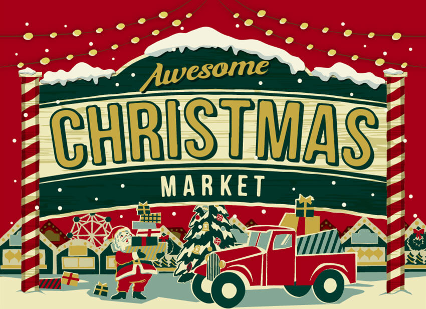 Awesome_CHRISTMAS MARKET_850 x 616のバナーデザイン